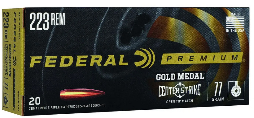 FED GOLD MEDAL 223REM 77GR CENTERSTRIKE 20/10 - Sale